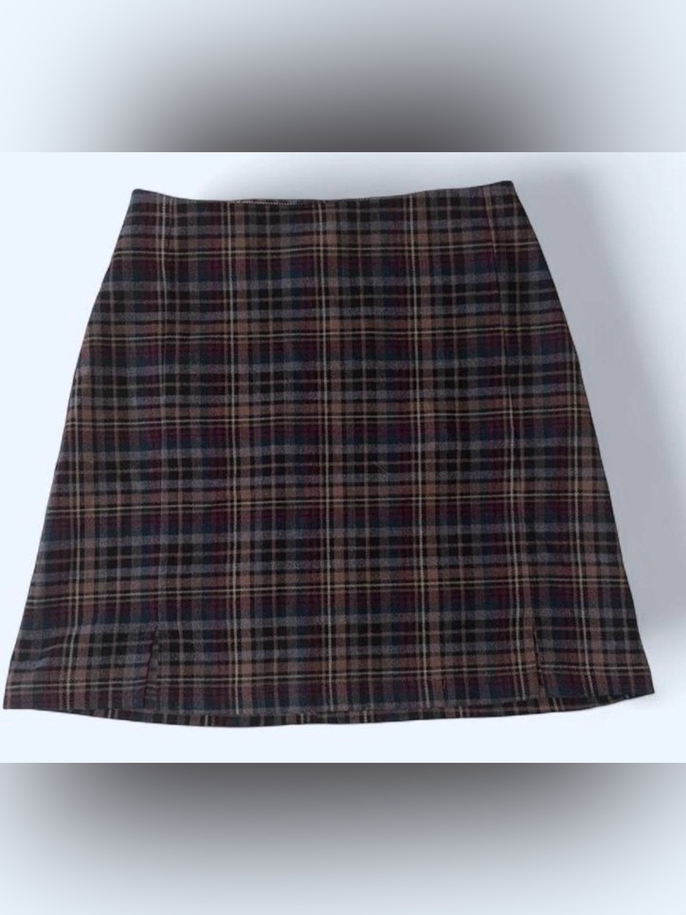 Brandy Melville Plaid Mini Skirt in Black, Brown and Blue